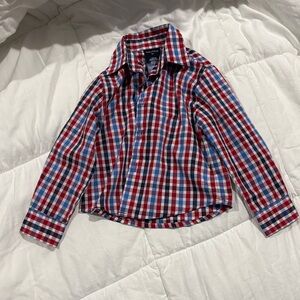 Nautica Red and Blue Plaid Kids Shirt